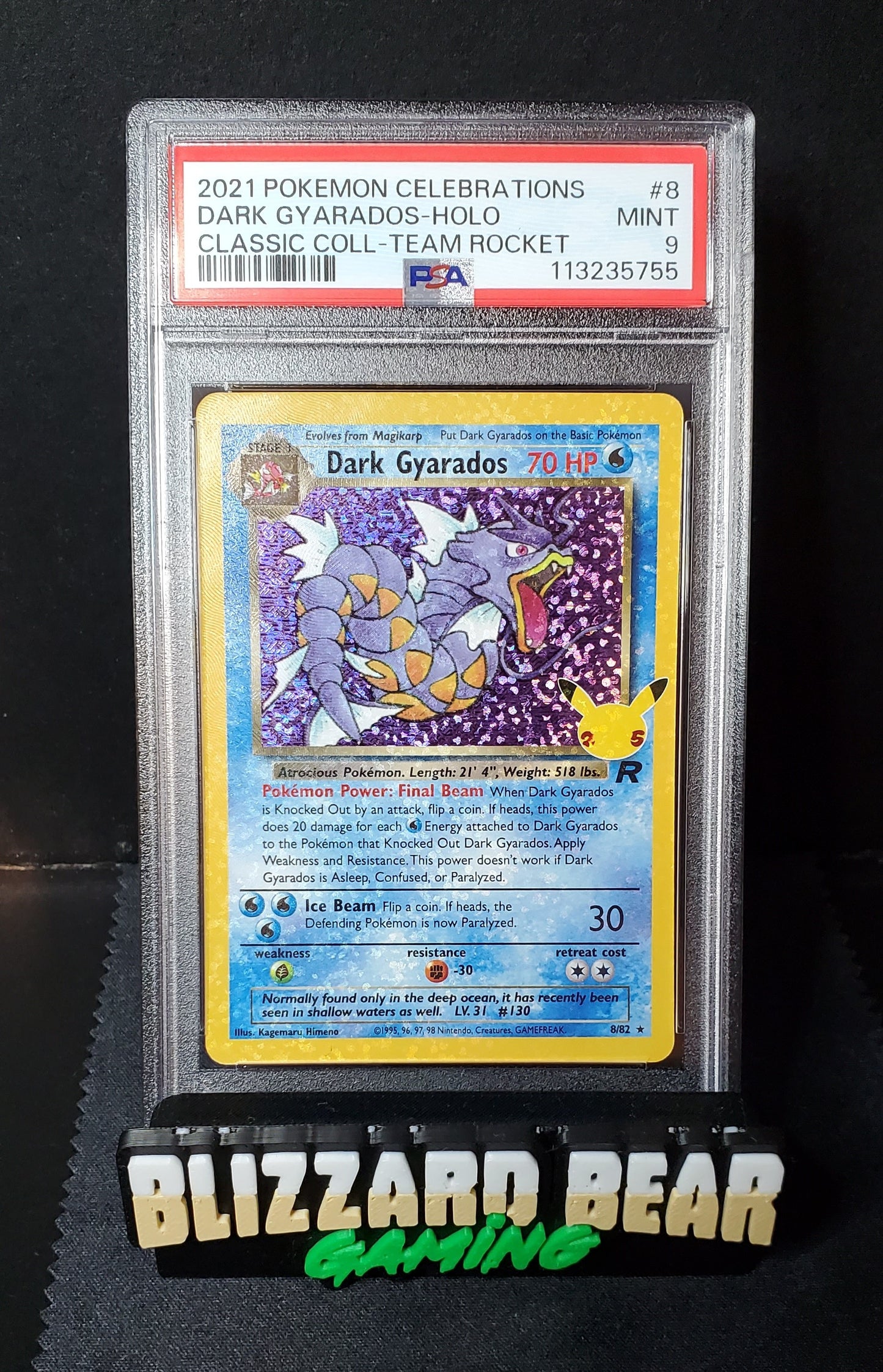 Pokemon TCG 2024 Dark Gyarados #8 - Celebrations Classic Collection - Holo Rare - PSA 9 MINT