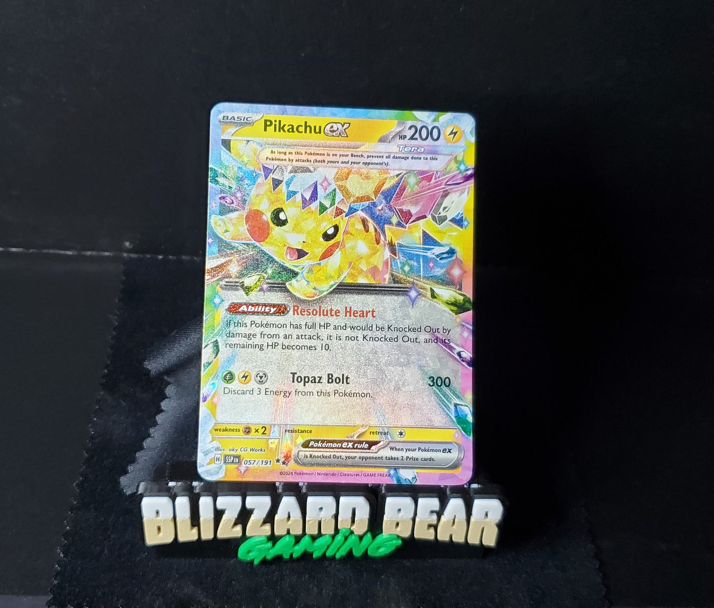 Pokemon Pikachu ex Double Rare (RR) - Surging Sparks #057 NM