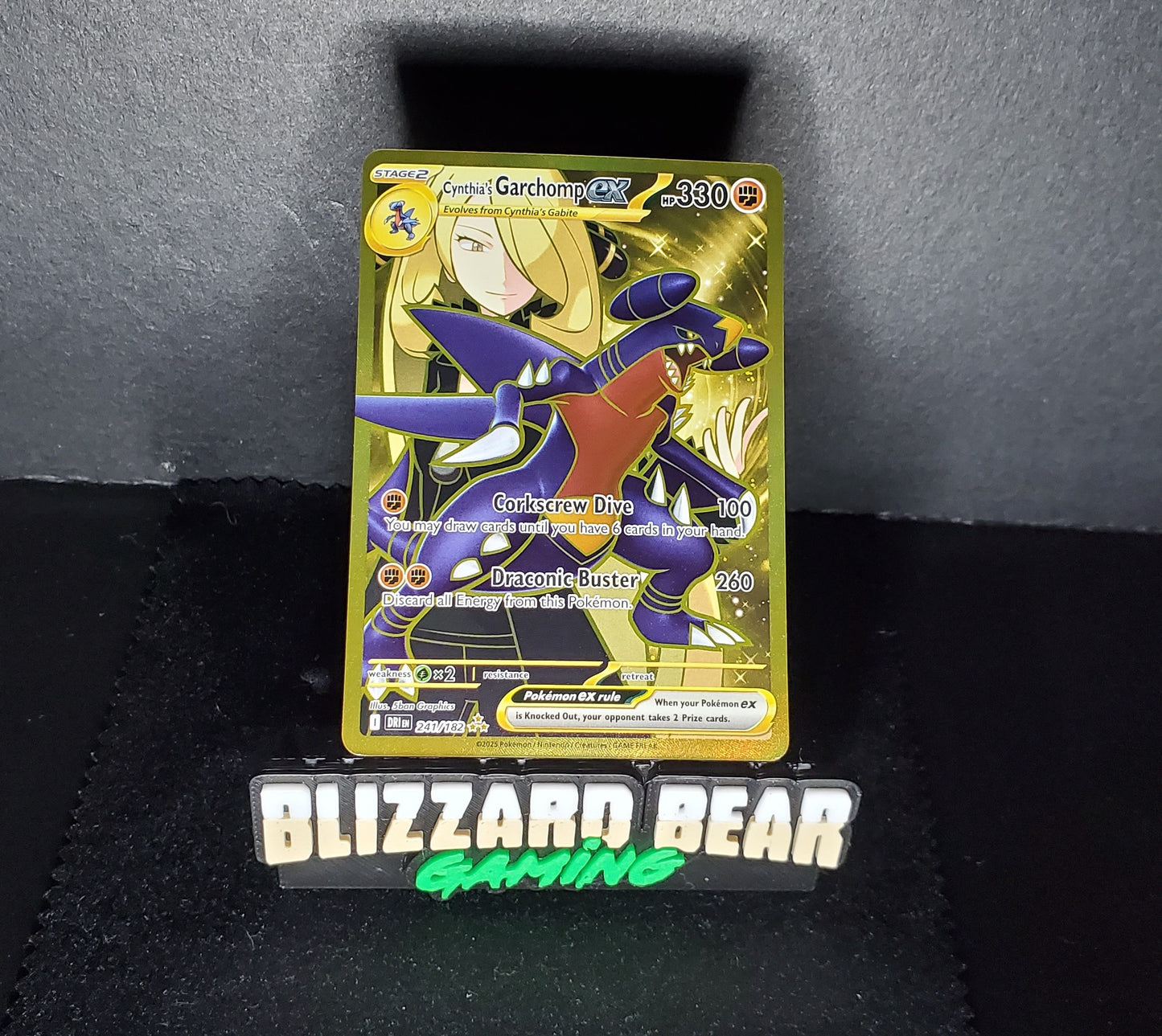 Pokemon Cynthia's Garchomp ex - Hyper Rare (IR) - SV10: Destined Rivals #241/182 NM