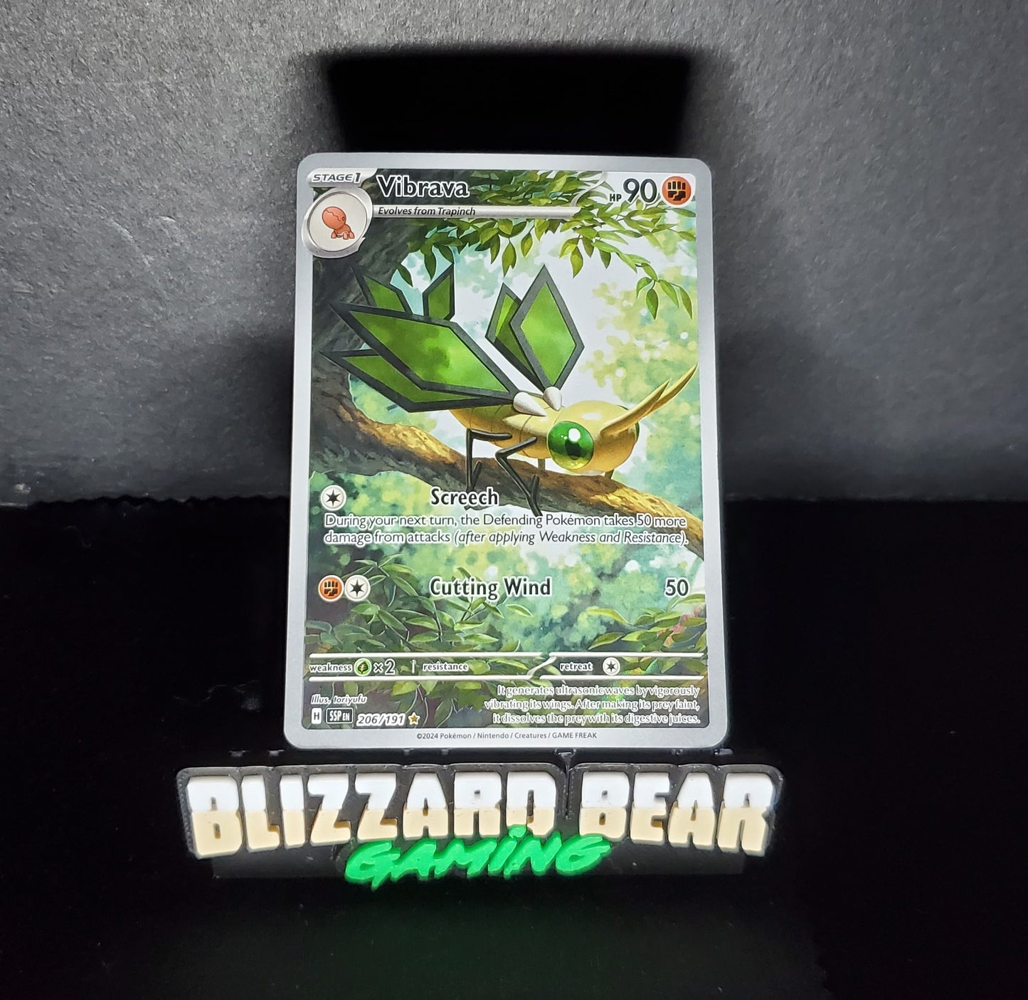 Pokemon Vibrava - Illustration Rare (IR) - SV08: Surging Sparks #206/191 NM
