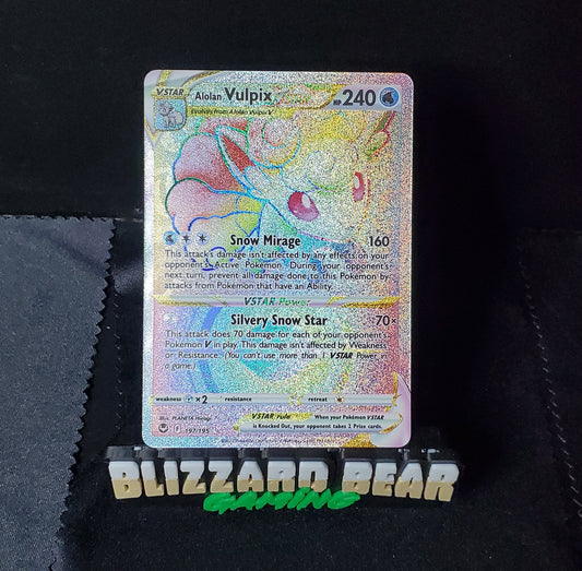 Pokemon Alolan Vulpix VSTAR Rainbow Rare - Silver Tempest #197 NM