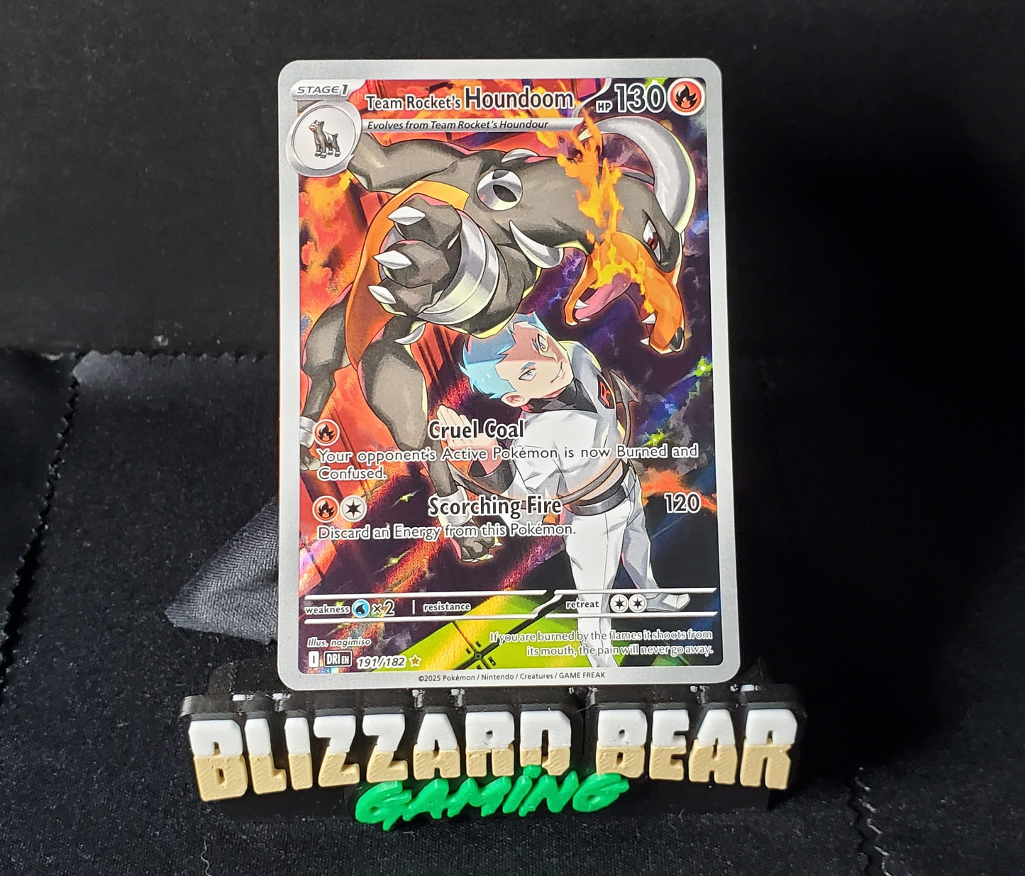 Pokemon Team Rocket's Houndoom Illustration Rare (IR) - Destined Rivals #191 NM