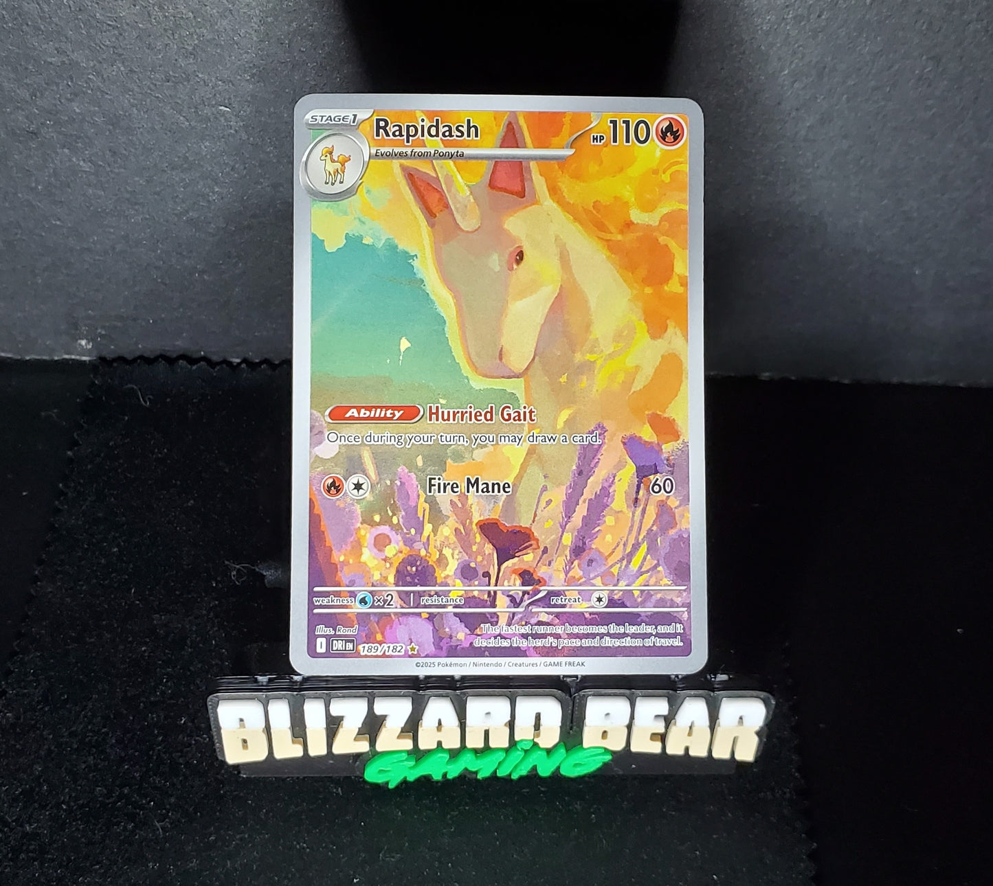 Pokemon Rapidash - Illustration Rare (IR) - SV10: Destined Rivals #189/182 NM
